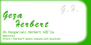 geza herbert business card